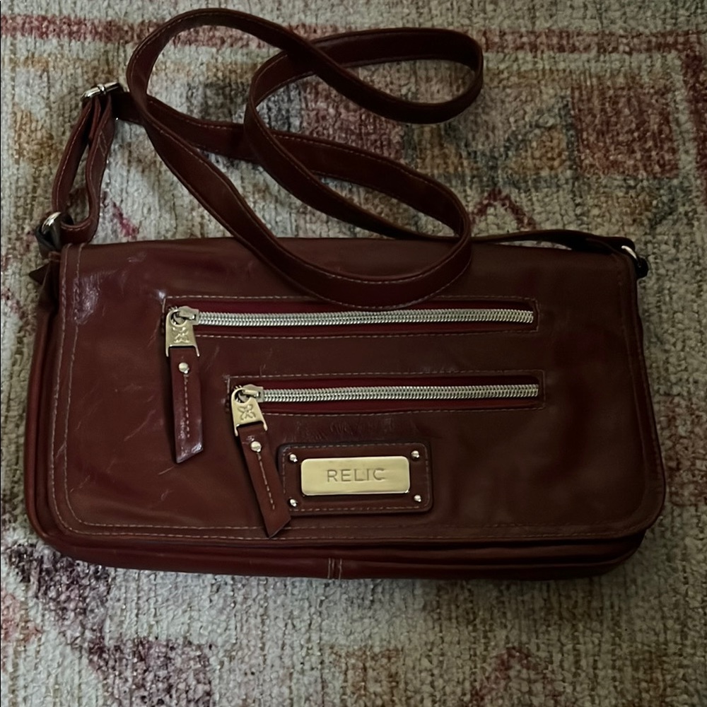 Relic RED Crossbody Bag with lots of storage space-many pockets!